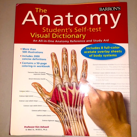🫀 ⚕️Barron's The Anatomy Student's Self-Test Visual Dictionary Book Interactive - Picture 1 of 9